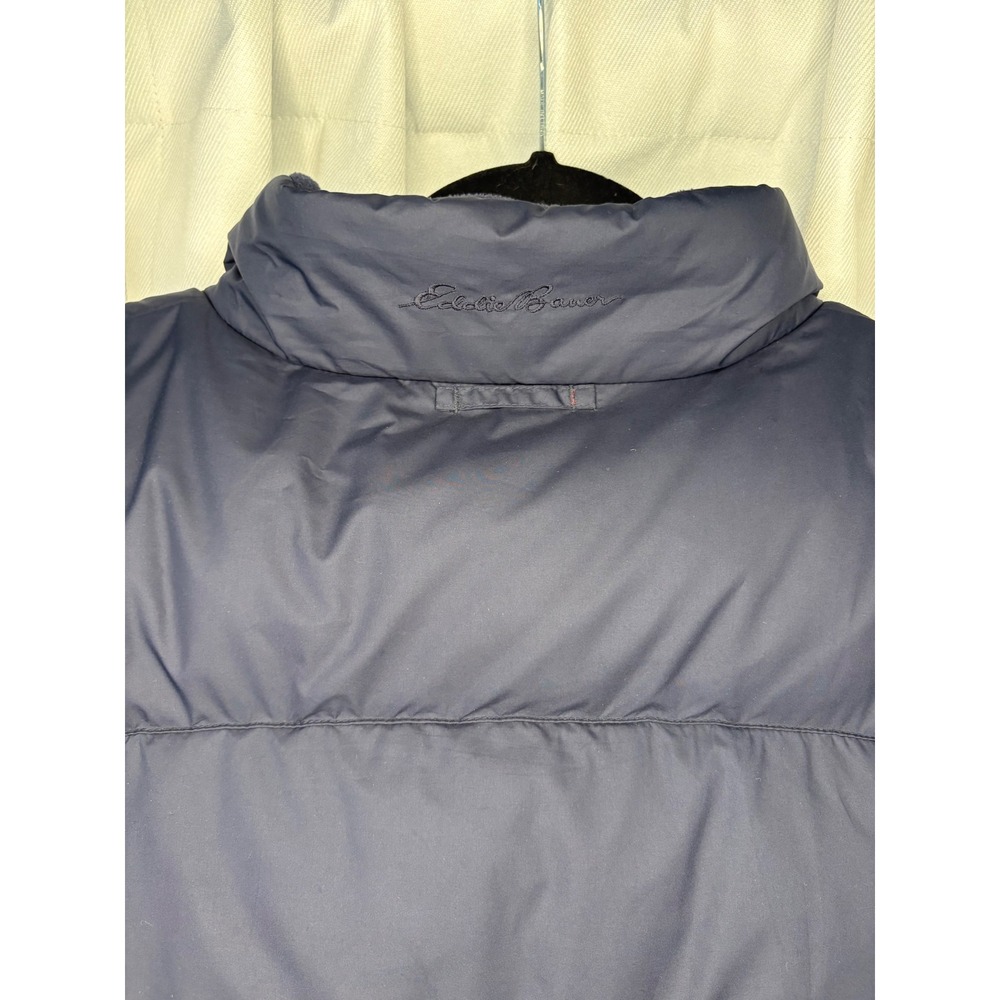 Vintage Eddie Bauer Men's XLT Premium Goose Down Puffer Vest Navy Blue Gorpcore - Picture 4 of 10